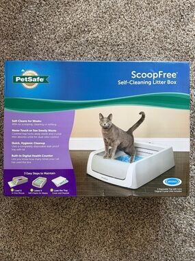 PetSafe ScoopFree Self-Cleaning Litter Box — White and Blue
